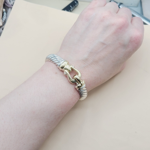 David Yurman 10mm Waverly Cable Bracelet With Gold - Picture 9 of 14